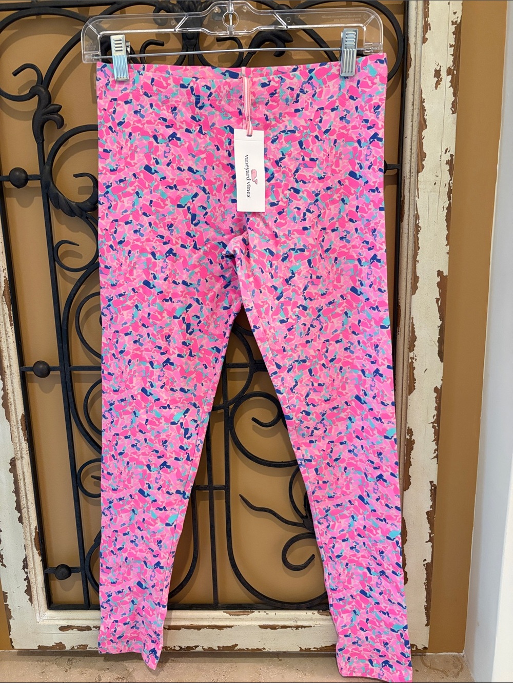 Vineyard Vines Pink Whale Multi-Print Girls' Leggings Malibu